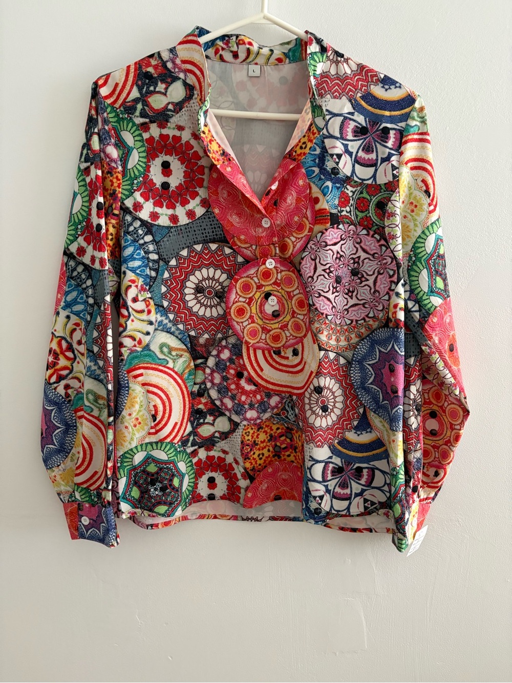 Multicolor Printed Button-Front Women’s Blouse